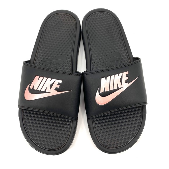 blush nike slides